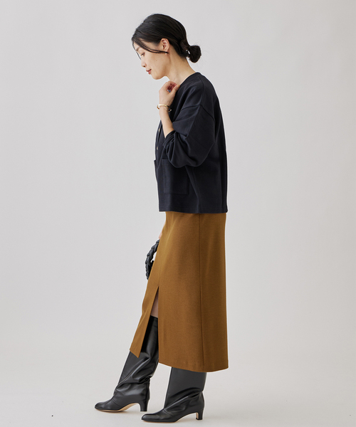 journal standard L'essage（ジャーナルスタンダードレサージュ）の「LUMINARYウールスカート（スカート・レディース・ブラウン/オレンジ/ブラック/パープル・36/38）」の22枚目の写真