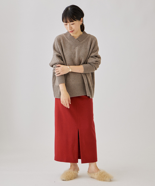 journal standard L'essage（ジャーナルスタンダードレサージュ）の「LUMINARYウールスカート（スカート・レディース・ブラウン/オレンジ/ブラック/パープル・36/38）」の8枚目の写真