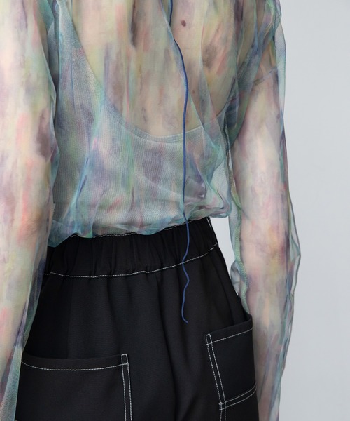 VACANCY（ヴァカンシー）の「パイピングペイント柄シアーインナー（その他トップス・レディース・ブルー/ブラウン・FREE）」の15枚目の写真