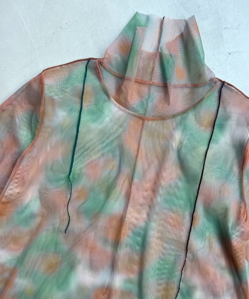 VACANCY（ヴァカンシー）の「パイピングペイント柄シアーインナー（その他トップス・レディース・ブルー/ブラウン・FREE）」の7枚目の写真