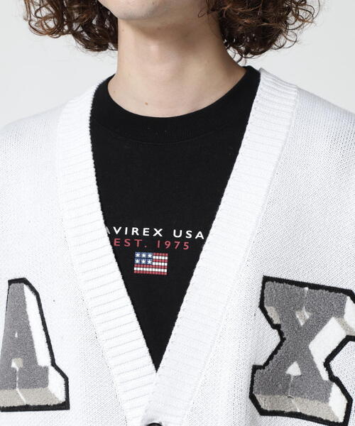 AVIREX（アヴィレックス）の「≪直営店限定≫AVX VARSITY CＡRDIGAN/ バーシティーカーディガン（カーディガン/ボレロ・レディース・オレンジ/ブラック/ホワイト・L/M）」の6枚目の写真