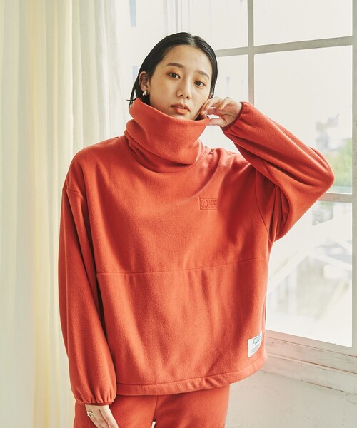 DISCUS ATHLETIC（ディスカス　アスレチック）の「DISCUS ATHLETIC（ディスカス アスレチック）フリースビッグタートルプルオーバー（スウェット・レディース・ライトグレー/イエロー/レンガ・L/M）」の14枚目の写真