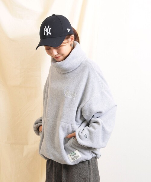 DISCUS ATHLETIC（ディスカス　アスレチック）の「DISCUS ATHLETIC（ディスカス アスレチック）フリースビッグタートルプルオーバー（スウェット・レディース・ライトグレー/イエロー/レンガ・L/M）」の5枚目の写真