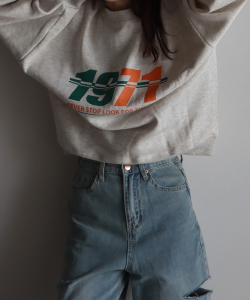 STARTER（スターター）の「STARTER/スターター　カラーグラフィック裏起毛スウェットトレーナー（スウェット・レディース・ホワイト/ブラック/グレー/グレー系その他/オートミール/ホワイト系その他/ブラック系その他/ホワイト系その他2/アイボリー系・M/L）」の9枚目の写真