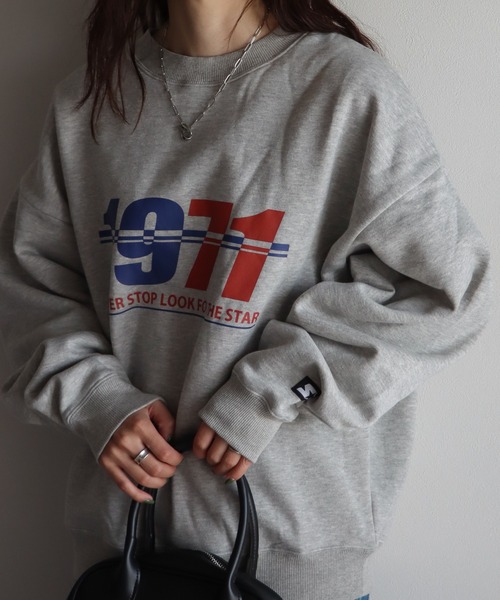 STARTER（スターター）の「STARTER/スターター　カラーグラフィック裏起毛スウェットトレーナー（スウェット・レディース・ホワイト/ブラック/グレー/グレー系その他/オートミール/ホワイト系その他/ブラック系その他/ホワイト系その他2/アイボリー系・M/L）」の7枚目の写真