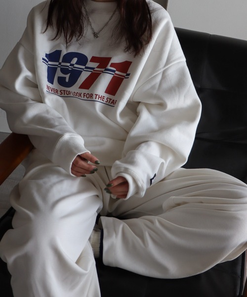 STARTER（スターター）の「STARTER/スターター　カラーグラフィック裏起毛スウェットトレーナー（スウェット・レディース・ホワイト/ブラック/グレー/グレー系その他/オートミール/ホワイト系その他/ブラック系その他/ホワイト系その他2/アイボリー系・M/L）」の10枚目の写真