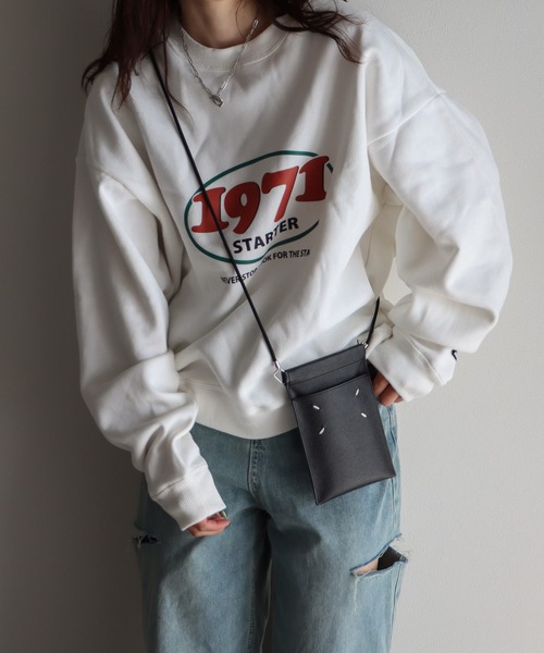 STARTER（スターター）の「STARTER/スターター　カラーグラフィック裏起毛スウェットトレーナー（スウェット・レディース・ホワイト/ブラック/グレー/グレー系その他/オートミール/ホワイト系その他/ブラック系その他/ホワイト系その他2/アイボリー系・M/L）」の13枚目の写真