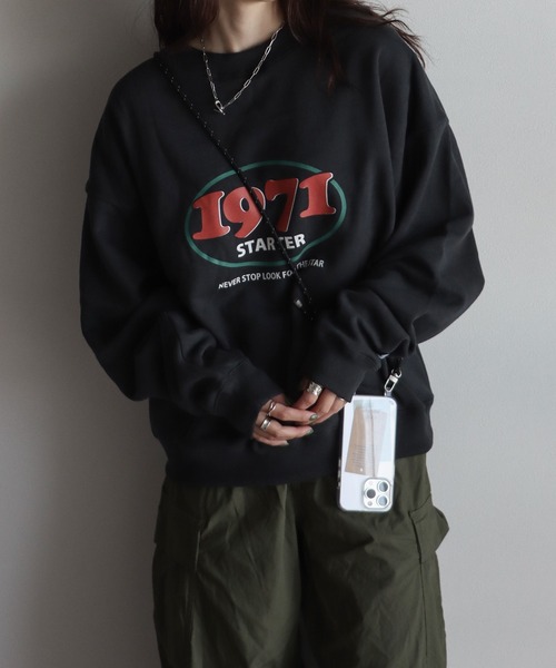 STARTER（スターター）の「STARTER/スターター　カラーグラフィック裏起毛スウェットトレーナー（スウェット・レディース・ホワイト/ブラック/グレー/グレー系その他/オートミール/ホワイト系その他/ブラック系その他/ホワイト系その他2/アイボリー系・M/L）」の21枚目の写真