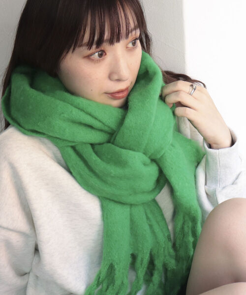 fredy emue（フレディエミュ）の「カラーブークレストール（ストール/ショール・レディース・グリーン/レッド/キナリ/グレイッシュベージュ/ベージュ/ブルー・FREE）」の19枚目の写真