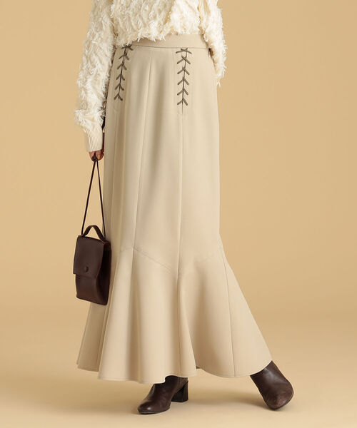 Ray BEAMS（レイビームス）の「Ray BEAMS / レースアップ マーメイド スカート（スカート・レディース・ベージュ/カーキ・0/1）」の14枚目の写真