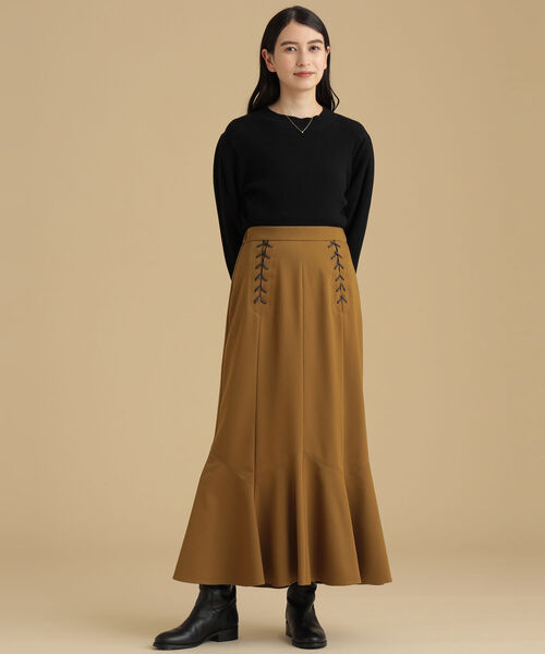 Ray BEAMS（レイビームス）の「Ray BEAMS / レースアップ マーメイド スカート（スカート・レディース・ベージュ/カーキ・0/1）」の8枚目の写真