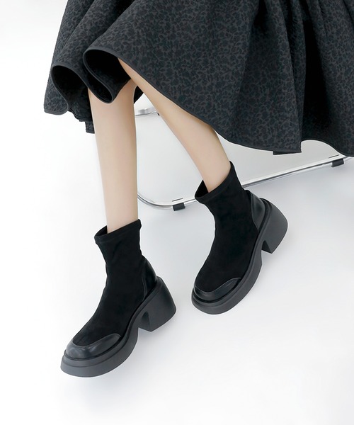 ストレッチショートブーツ（ブーツ）｜minsobi（ミンソビ）