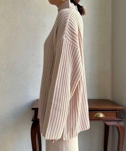 DouDou(ドゥドゥ)の「ハーフジッププルオーバー+ニットワンピースセット(ワンピース・レディース・レッド/ベージュ/ブラック・FREE)」の13枚目の写真