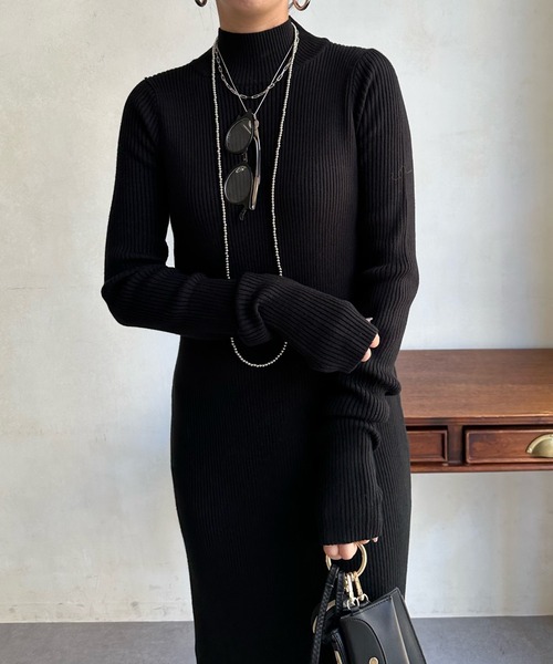 DouDou(ドゥドゥ)の「ハーフジッププルオーバー+ニットワンピースセット(ワンピース・レディース・レッド/ベージュ/ブラック・FREE)」の20枚目の写真