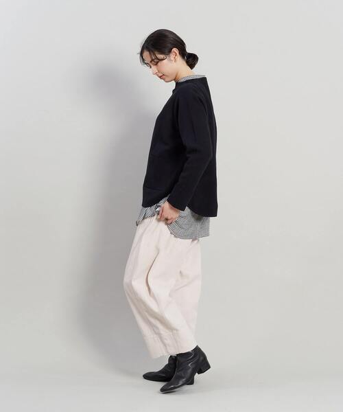 conges payes ADIEU TRISTESSE（コンジェ ペイエ アデュートリステス）の「ミラノリブシャツカットバスクシャツ（ニット/セーター・レディース・グレイッシュベージュ/ブラック/ミント・FREE）」の13枚目の写真
