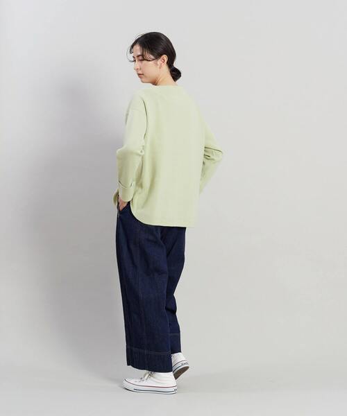 conges payes ADIEU TRISTESSE（コンジェ ペイエ アデュートリステス）の「ミラノリブシャツカットバスクシャツ（ニット/セーター・レディース・グレイッシュベージュ/ブラック/ミント・FREE）」の20枚目の写真