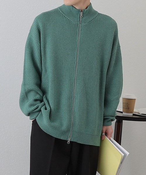 COLONY 2139(コロニートゥーワンスリーナイン)の「PBTドライバーズZIPニット(ニット/セーター・メンズ・グリーン/アイボリー/ブラック・MEDIUM/LARGE)」の5枚目の写真