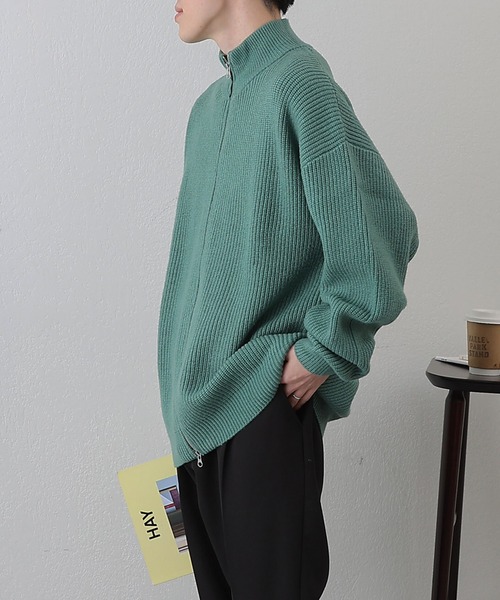 COLONY 2139(コロニートゥーワンスリーナイン)の「PBTドライバーズZIPニット(ニット/セーター・メンズ・グリーン/アイボリー/ブラック・MEDIUM/LARGE)」の8枚目の写真