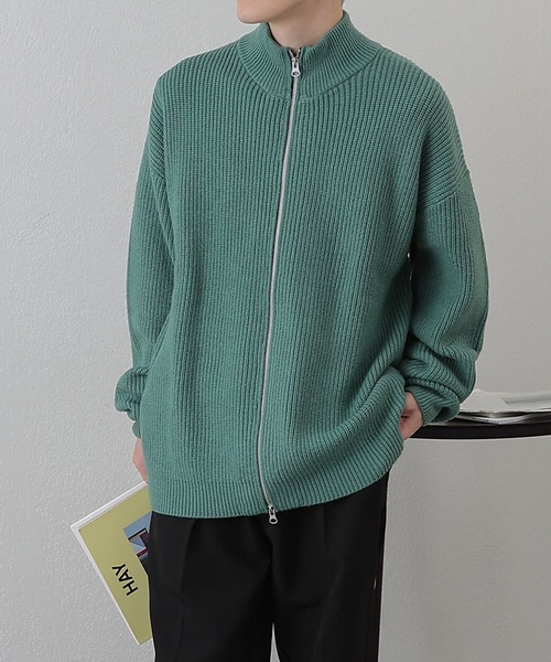 COLONY 2139(コロニートゥーワンスリーナイン)の「PBTドライバーズZIPニット(ニット/セーター・メンズ・グリーン/アイボリー/ブラック・MEDIUM/LARGE)」の9枚目の写真