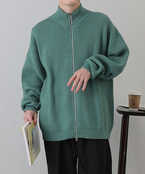 COLONY 2139(コロニートゥーワンスリーナイン)の「PBTドライバーズZIPニット(ニット/セーター・メンズ・グリーン/アイボリー/ブラック・MEDIUM/LARGE)」の10枚目の写真