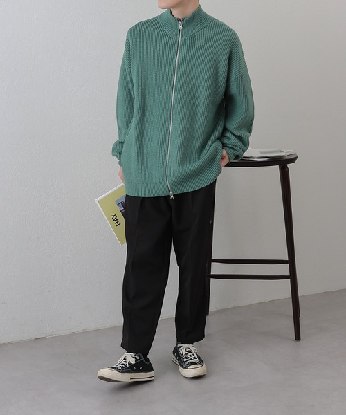 COLONY 2139(コロニートゥーワンスリーナイン)の「PBTドライバーズZIPニット(ニット/セーター・メンズ・グリーン/アイボリー/ブラック・MEDIUM/LARGE)」の15枚目の写真