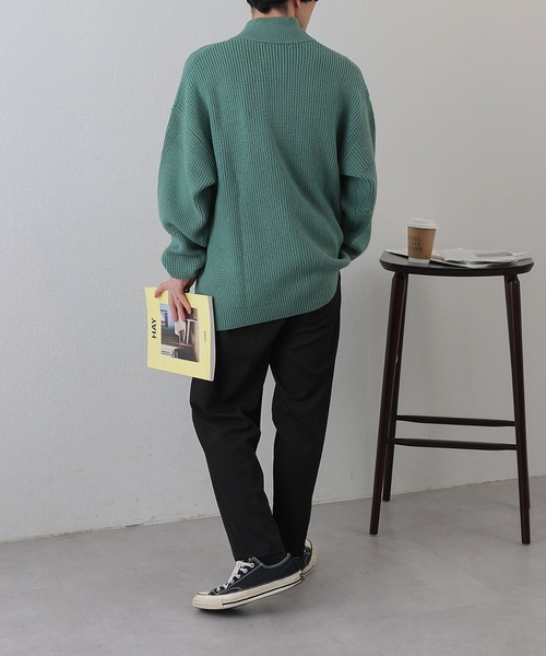 COLONY 2139(コロニートゥーワンスリーナイン)の「PBTドライバーズZIPニット(ニット/セーター・メンズ・グリーン/アイボリー/ブラック・MEDIUM/LARGE)」の17枚目の写真