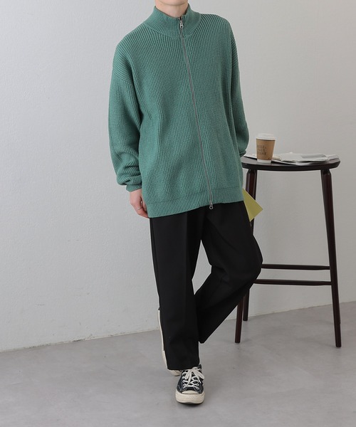 COLONY 2139(コロニートゥーワンスリーナイン)の「PBTドライバーズZIPニット(ニット/セーター・メンズ・グリーン/アイボリー/ブラック・MEDIUM/LARGE)」の20枚目の写真