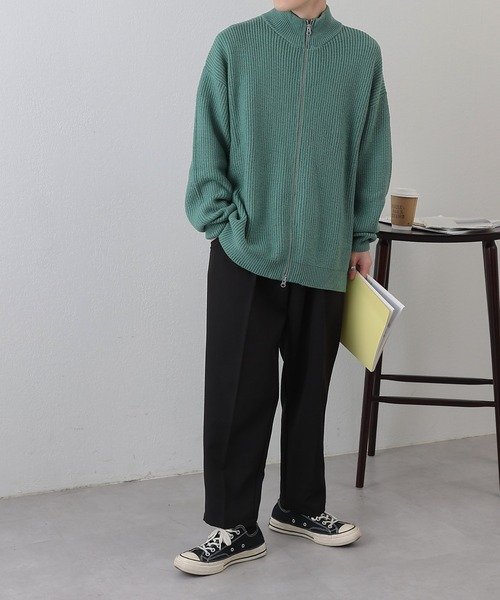 COLONY 2139(コロニートゥーワンスリーナイン)の「PBTドライバーズZIPニット(ニット/セーター・メンズ・グリーン/アイボリー/ブラック・MEDIUM/LARGE)」の21枚目の写真