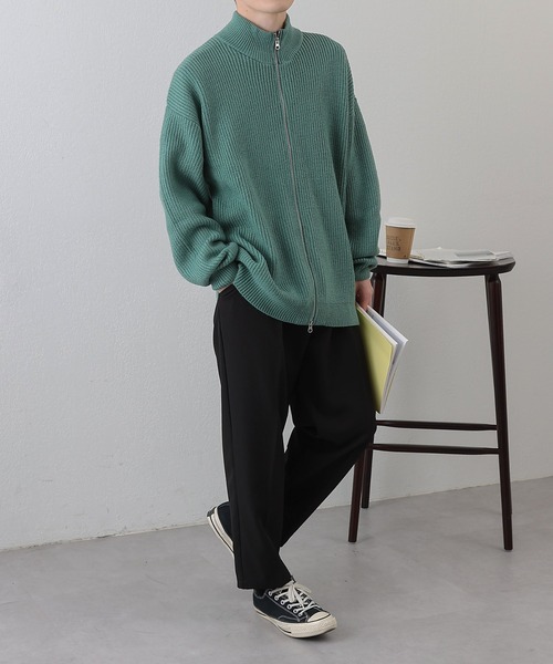 COLONY 2139(コロニートゥーワンスリーナイン)の「PBTドライバーズZIPニット(ニット/セーター・メンズ・グリーン/アイボリー/ブラック・MEDIUM/LARGE)」の22枚目の写真