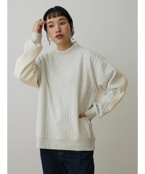 CRAFT STANDARD BOUTIQUE(クラフトスタンダードブティック)の「ケーブル柄JQカット切り替えスウェットA(スウェット・レディース・ホワイト系その他/グレー系その他/ブラック・M/LL/L)」の17枚目の写真