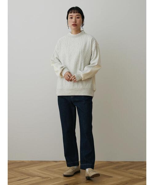 CRAFT STANDARD BOUTIQUE(クラフトスタンダードブティック)の「ケーブル柄JQカット切り替えスウェットA(スウェット・レディース・ホワイト系その他/グレー系その他/ブラック・M/LL/L)」の19枚目の写真