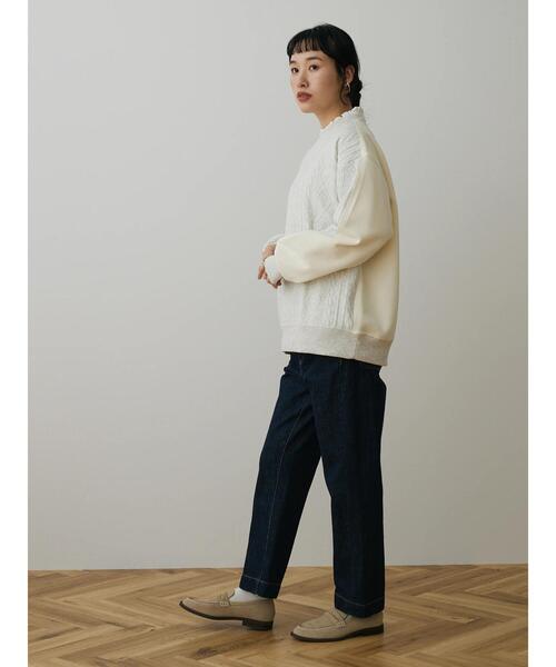 CRAFT STANDARD BOUTIQUE(クラフトスタンダードブティック)の「ケーブル柄JQカット切り替えスウェットA(スウェット・レディース・ホワイト系その他/グレー系その他/ブラック・M/LL/L)」の21枚目の写真