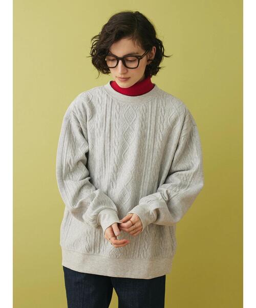 CRAFT STANDARD BOUTIQUE(クラフトスタンダードブティック)の「ケーブル柄JQカット切り替えスウェットA(スウェット・レディース・ホワイト系その他/グレー系その他/ブラック・M/LL/L)」の22枚目の写真