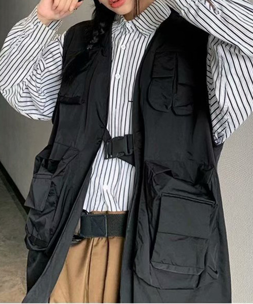 c.u.l(シーユーエル)の「ユニセックス フィッシングベスト フロントバックル culw373(ベスト・レディース・ブラック/グレー・FREE)」の6枚目の写真