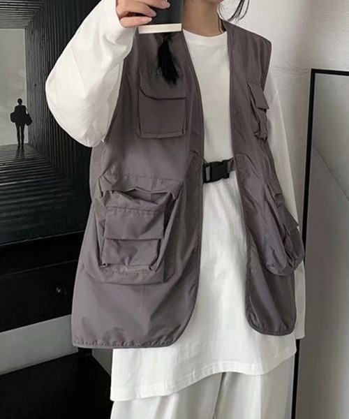 c.u.l(シーユーエル)の「ユニセックス フィッシングベスト フロントバックル culw373(ベスト・レディース・ブラック/グレー・FREE)」の10枚目の写真