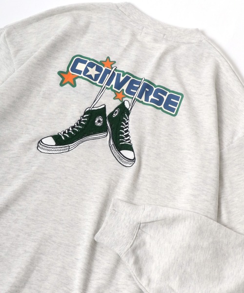 CONVERSE(コンバース)の「CONVERSE/コンバース サガラ刺繍 オーバーサイズ クルーネックスウェット レディース メンズ トレーナー(スウェット・レディース・オフホワイト/グレー/ブラック/グレー系その他/イエロー/グリーン系その他/グリーン・M/L/LL)」の5枚目の写真