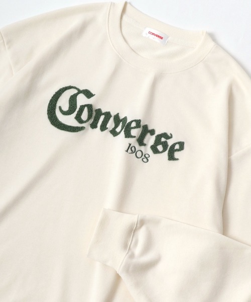 CONVERSE(コンバース)の「CONVERSE/コンバース サガラ刺繍 オーバーサイズ クルーネックスウェット レディース メンズ トレーナー(スウェット・レディース・オフホワイト/グレー/ブラック/グレー系その他/イエロー/グリーン系その他/グリーン・M/L/LL)」の2枚目の写真