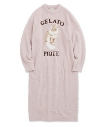 ジェラートピケ　オンライン限定　CAT&DOGジャガードワンピース　ネコ　ドレス 71317907b_b_13_215.jpg