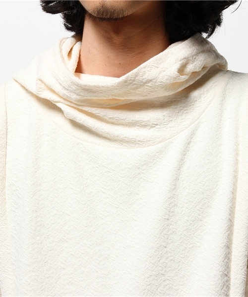 Lui's（ルイス）の「Lui's(ルイス) 5分袖ドレープTシャツパーカー（パーカー・メンズ・ホワイト/ブラック/ネイビー・SMALL/MEDIUM）」の7枚目の写真