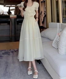 NinaetLina（ニナエリナ）の「フレアシフォンスカート（ジャンパースカート）」