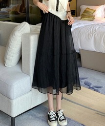 NinaetLina（ニナエリナ）の「フレアシフォンスカート（ジャンパースカート）」