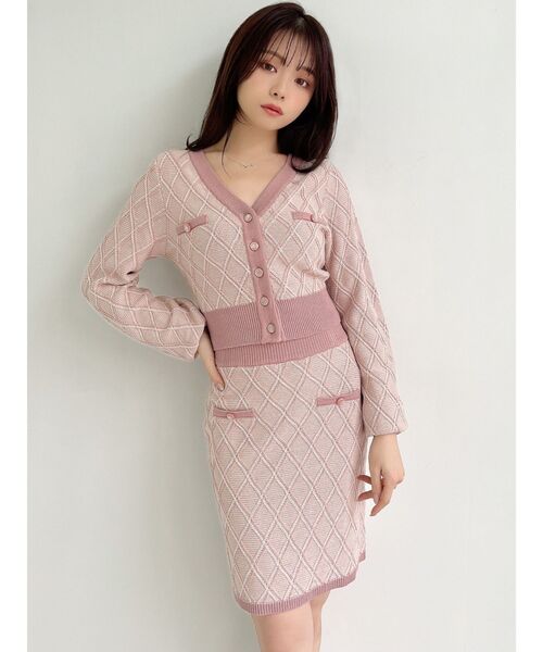 ☆ 【新品未使用】専用　Vince 定価4.5万円スカート とトップス2点セット セットアップ対応】ニードルパンチ千鳥柄タイトスリットスカート