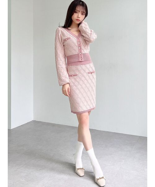 セール】バイカラーツイードニットスカート【セットアップ着用可能