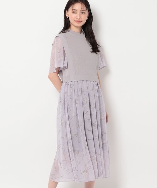 mysty woman(ミスティウーマン)の「ニットベスト2P柄ワンピースSS 186031(ワンピース・レディース・チャコールグレー/ライトグレー/オフホワイト/ラベンダー/アイボリー・FREE)」の21枚目の写真
