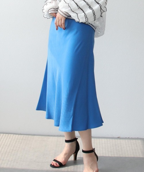 Three Four Time(スリーフォータイム)の「<接触冷感>キュプラマーメイドスカート(スカート・レディース・ブルー/ブラック/ベージュ/オレンジ・FREE)」の3枚目の写真