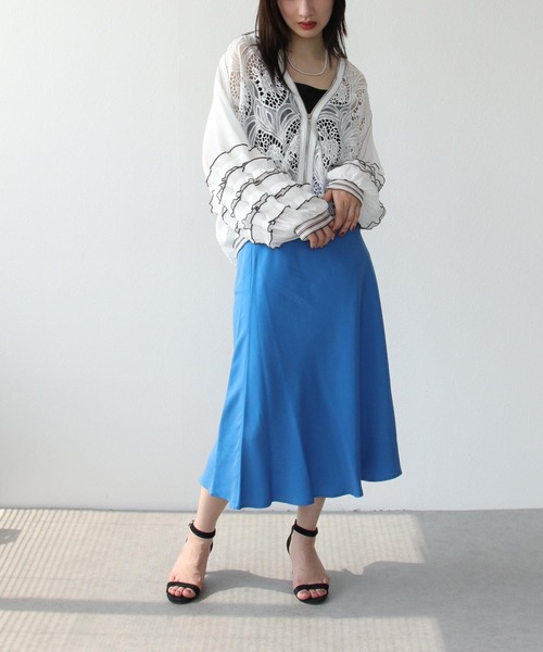 Three Four Time(スリーフォータイム)の「<接触冷感>キュプラマーメイドスカート(スカート・レディース・ブルー/ブラック/ベージュ/オレンジ・FREE)」の7枚目の写真