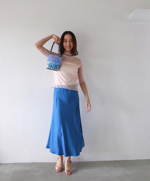 Three Four Time(スリーフォータイム)の「<接触冷感>キュプラマーメイドスカート(スカート・レディース・ブルー/ブラック/ベージュ/オレンジ・FREE)」の17枚目の写真