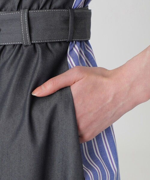 LOVELESS(ラブレス)の「デニムライクブロッキングシャツドレス(シャツワンピース・レディース・ネイビー・34/36)」の7枚目の写真