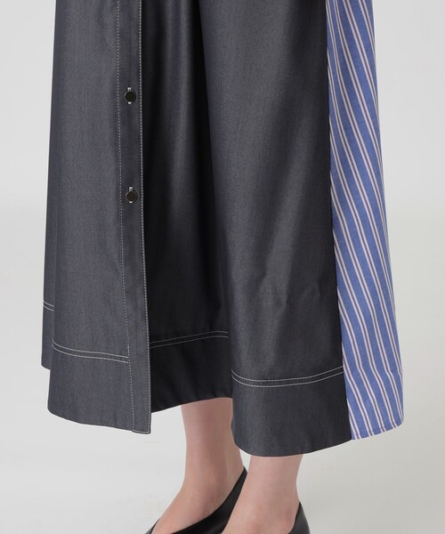 LOVELESS(ラブレス)の「デニムライクブロッキングシャツドレス(シャツワンピース・レディース・ネイビー・34/36)」の9枚目の写真