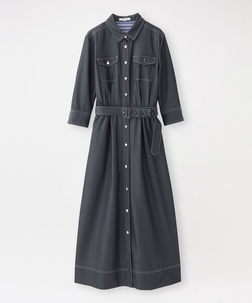 LOVELESS(ラブレス)の「デニムライクブロッキングシャツドレス(シャツワンピース・レディース・ネイビー・34/36)」の12枚目の写真